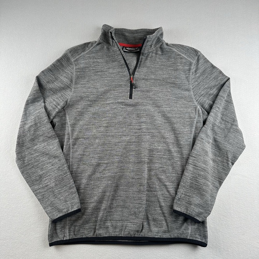 Avalanche Men's Gray Quarter Zip Stand Up Size Medium Collar Pullover Top